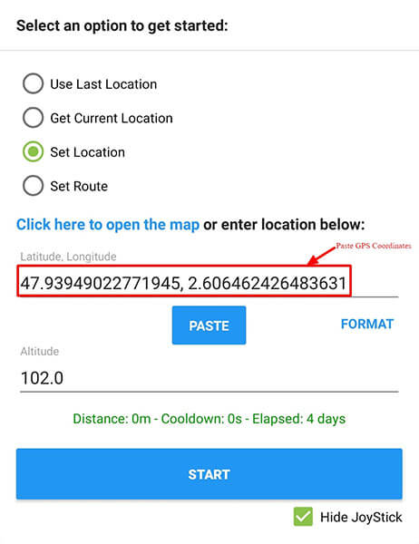 fake gps coordinates