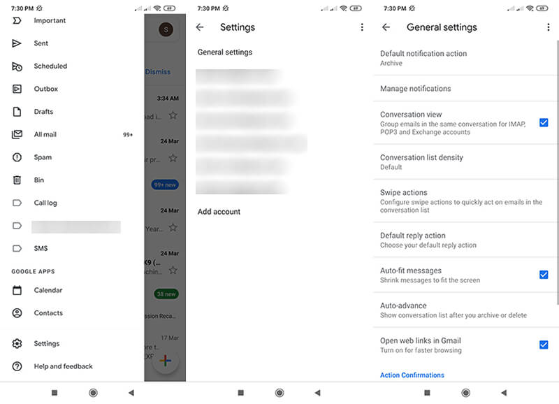 gmail settings android