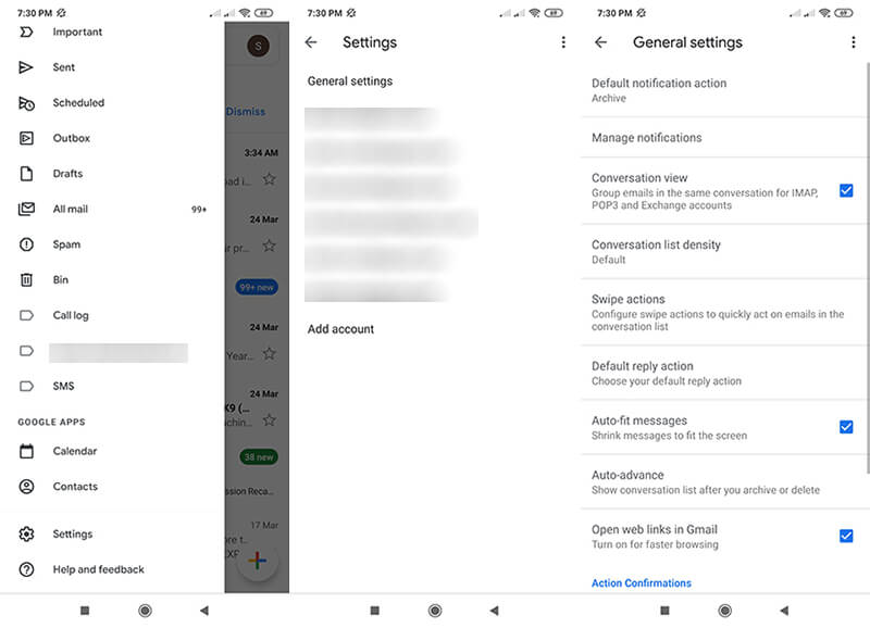 gmail settings android