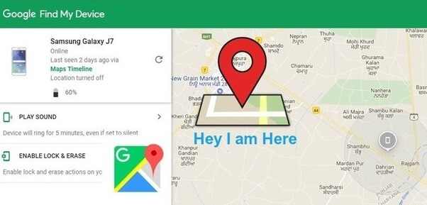 find my device google last location android phone number