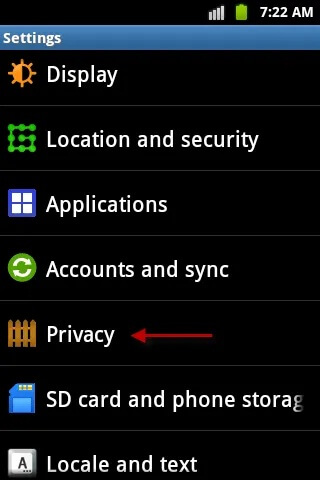 privacy option