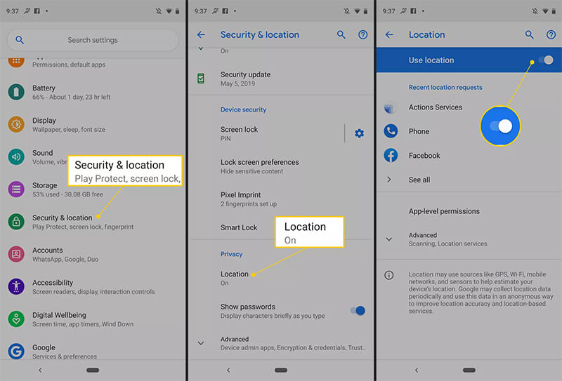 7 Tactics to View and Change Android Location Settings