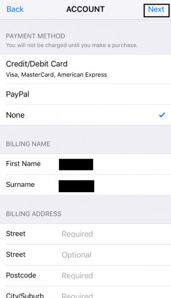 appstore enter payment info
