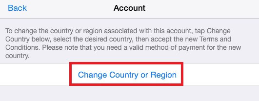 change country app store