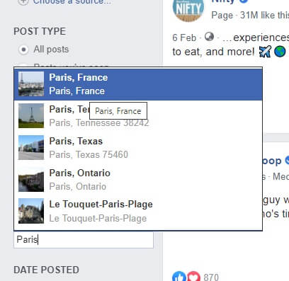 change search location