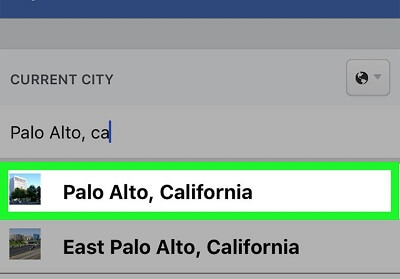 facebook app new city