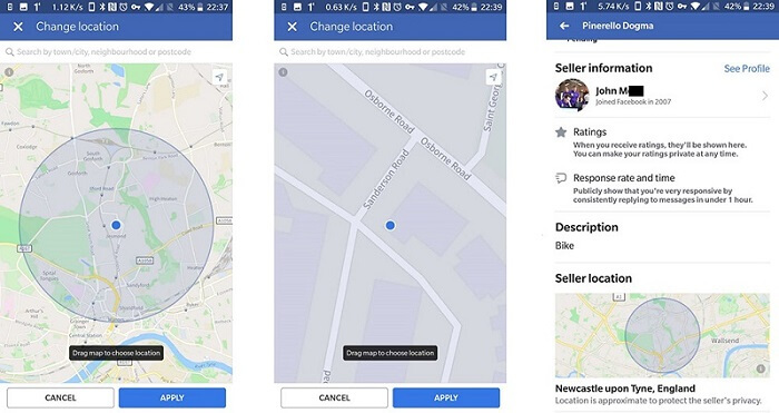 How to change marketplace location