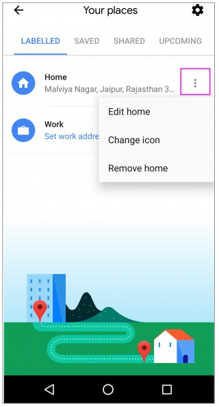 google maps edit home android