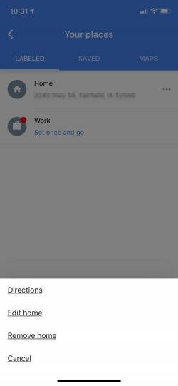 google maps edit home iphone