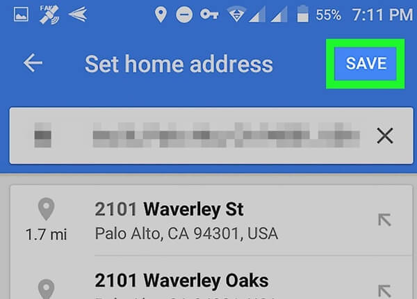 google maps save address android
