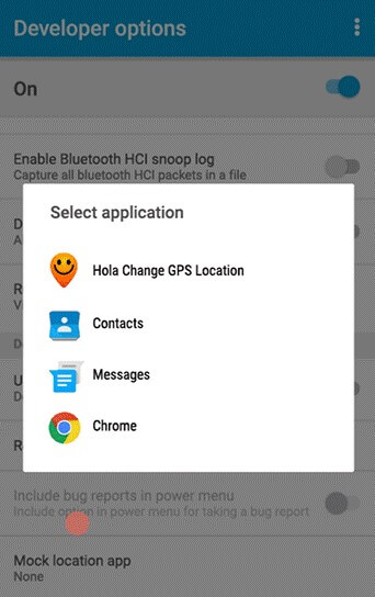 selecting hola app