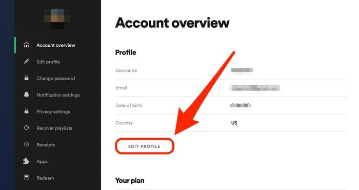 spotify change location country overview account moving another profile several step