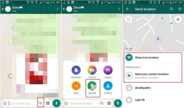 whatsapp live location