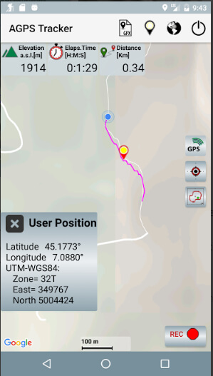 agpstracker app interface