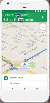 googlemaps app interface