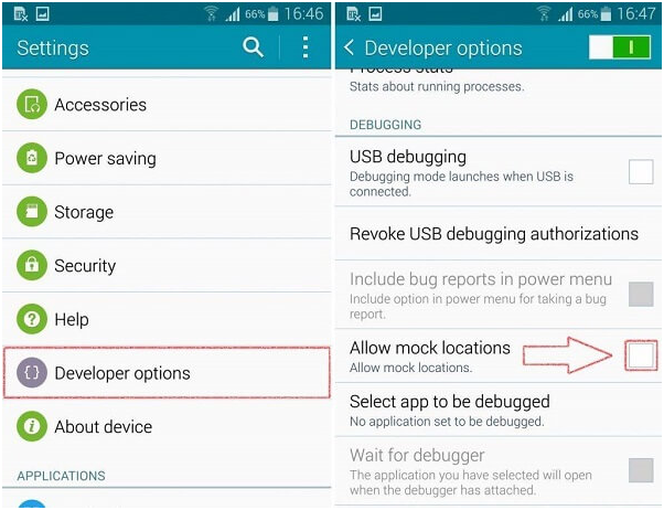 spoof location on Android mock location