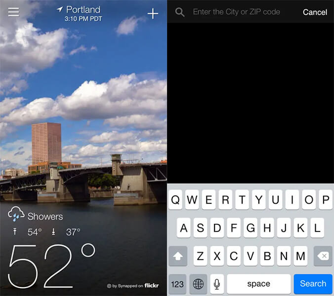 yahoo weather iphone