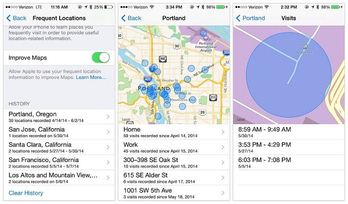 frequent locations on iphone 2