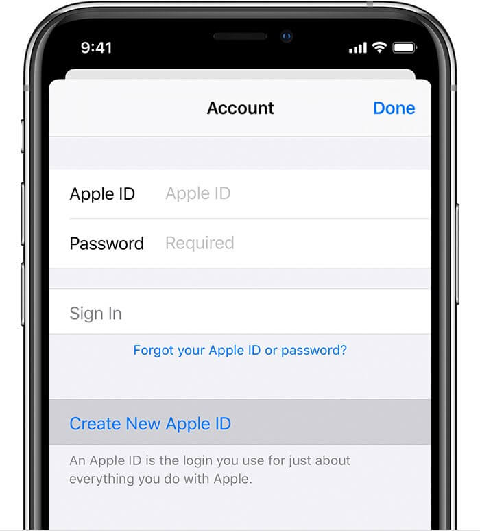 how to create new apple id