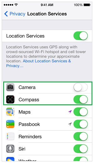 location services on iphone 3
