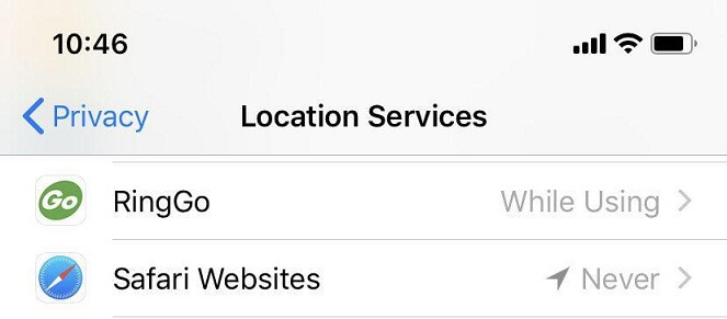 safari allow location