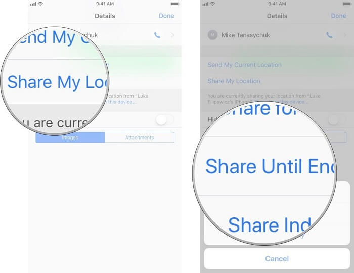 send location on imessage 9