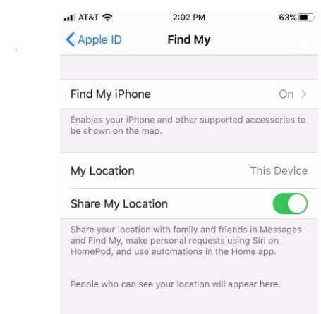 settings old iphone