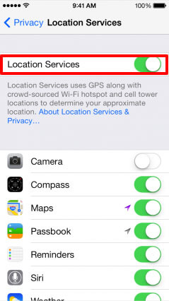 turn on location services 3