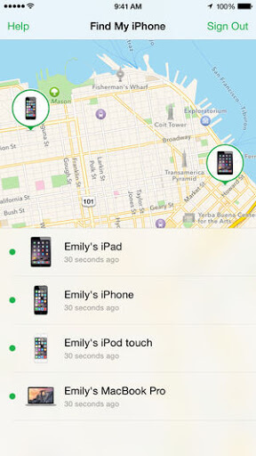 use find my iphone on device 2