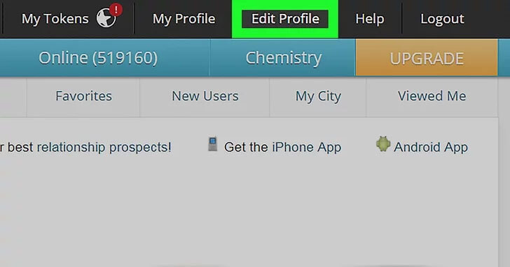 edit profile option