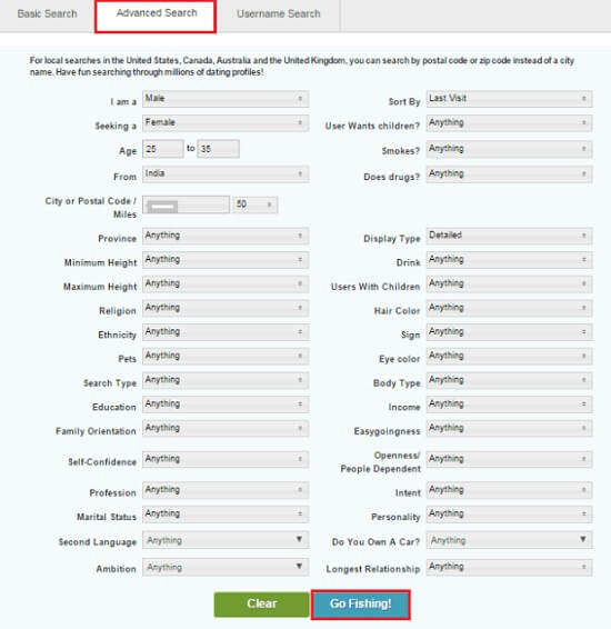 pof advanced search