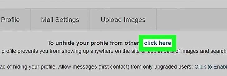 unhide profile pof