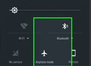 Activa y desactiva el Modo Avión para solucionar el error del GPS