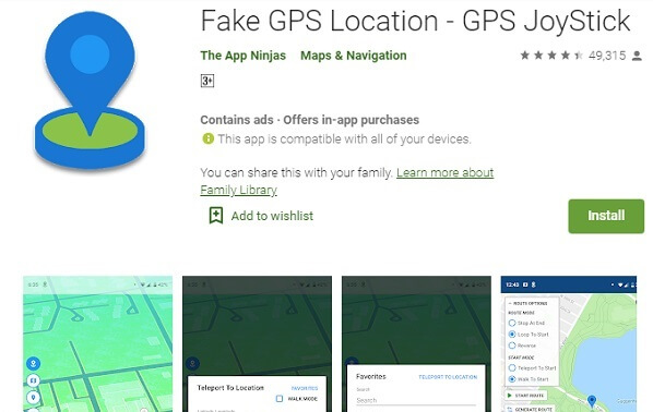 تطبيق عصا تحكم موقع gps المزيف