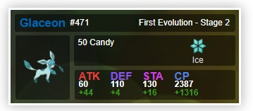 glaceon pokemon stats