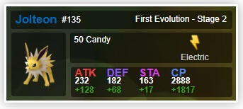 jolteon pokemon stats