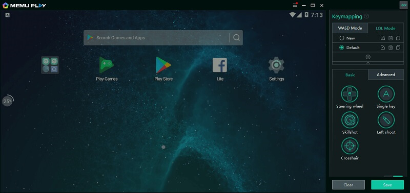 Captura de pantalla del emulador de Android Memu Play