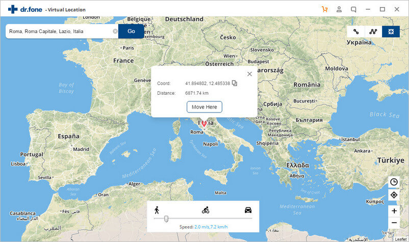 mover para a localização virtual