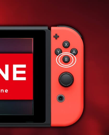 زر B في جهاز nintendo switch