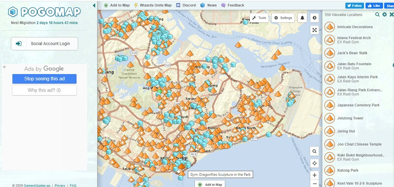 pogo map webseite