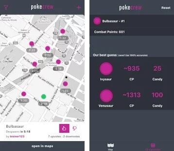 aplicación de mapa pokecrew