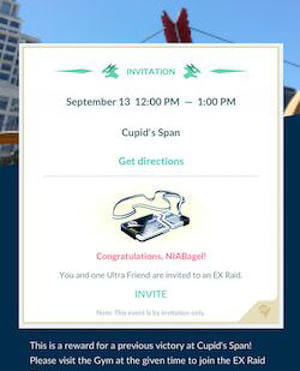 Envía a tu amigo una invitación a un Ex Raid