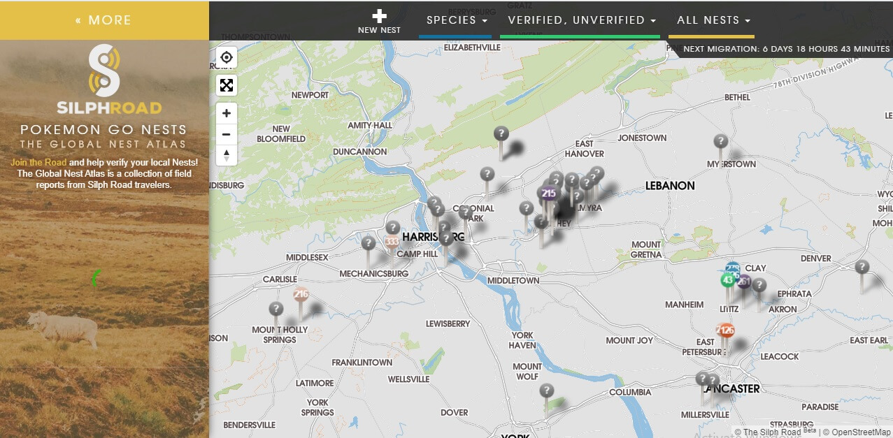 silth road global do mapa pokémon go