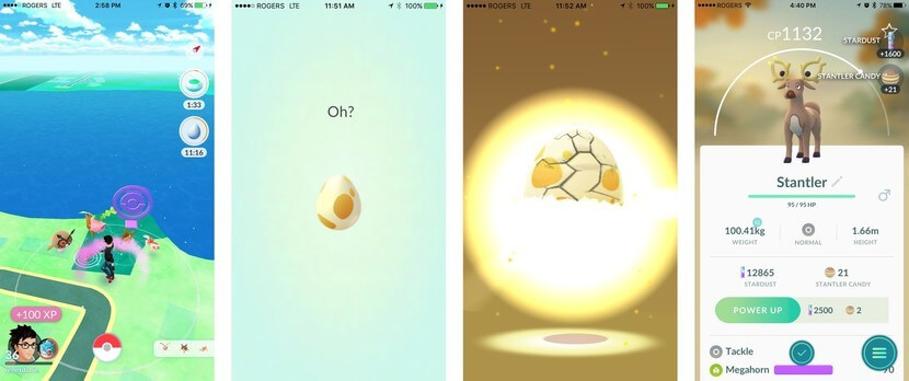 Hatch Pokémon Eggs para Stantler para obter Pokémon Candy