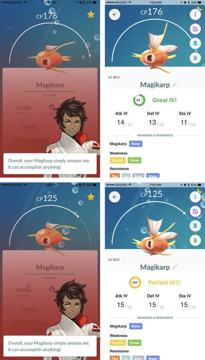 Comprobar Pokémon Go IV