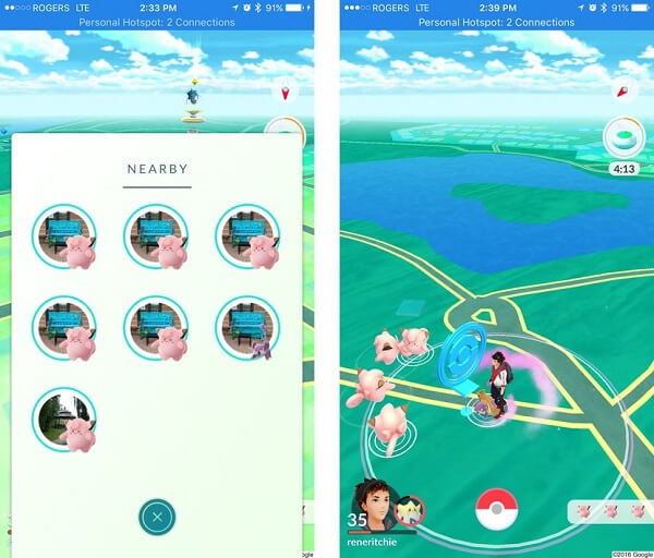 Pokémon go nest oberfläche