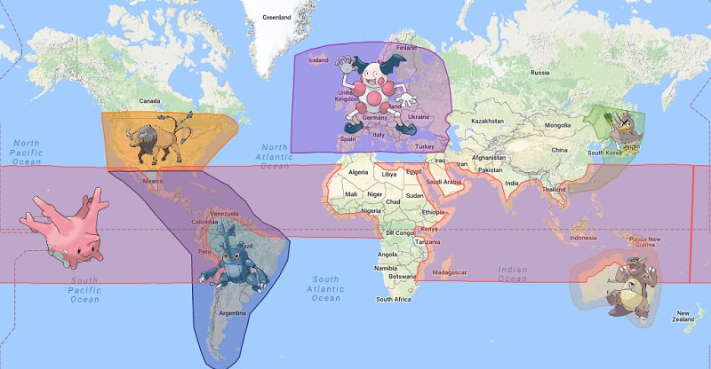mapa regional de pokémon go