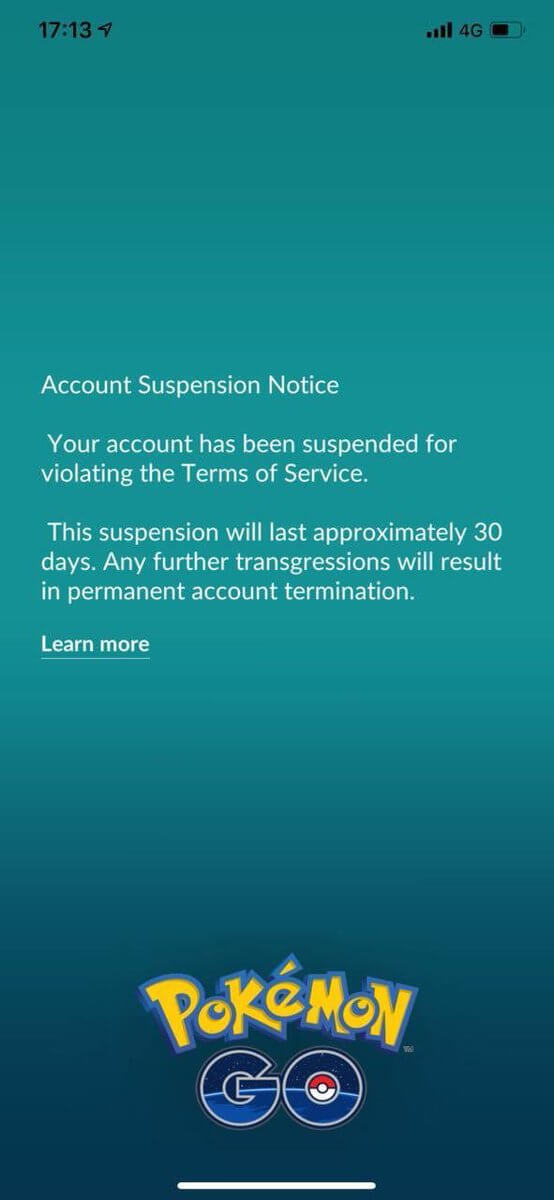 Pokémon Go cheats 30-day account suspension