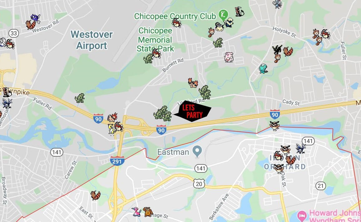 búsqueda de Scyther usando el Mapa de Pokémon Go