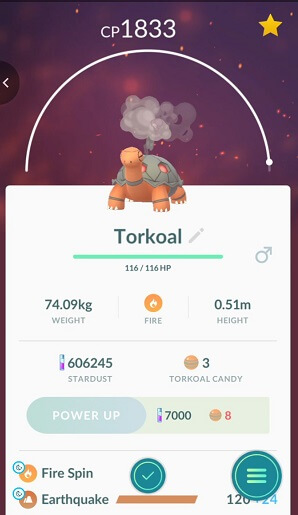 estadísticas del pokemon torkoal